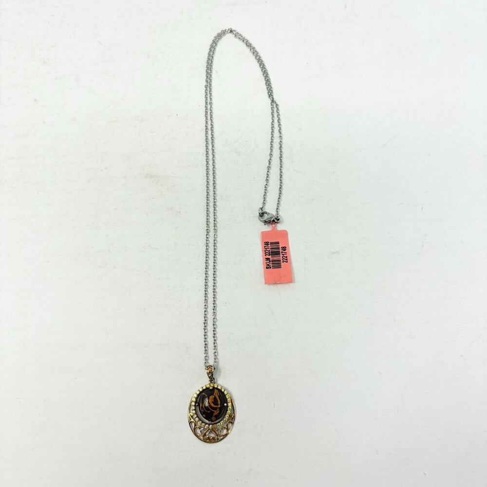 Shop LC‎ Indian Script Stone/Simulated Yellow Diamond Pendant with Chain 5416